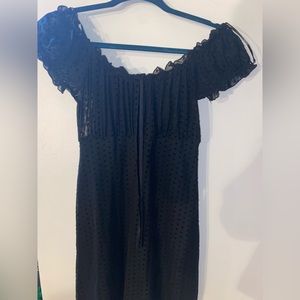 Cute Black Polkadot Sheer Dress from Forever 21